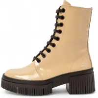 Art für Damen. 1137514KH003_082 Leder-Stiefeletten 1375 York beige (40), 3 bis 5 cm, Reißverschluss, Lässig