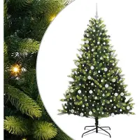 vidaXL Künstlicher Klapp-Weihnachtsbaum mit 300 LEDs Grün 180 cm
