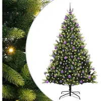 vidaXL Künstlicher Klapp-Weihnachtsbaum mit 300 LEDs Grün 210 cm