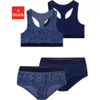 LASCANA . Set: Bustier mit Panty, 4 Stk. tlg., in tonigem Zebramuster