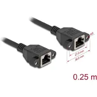DeLOCK 90782, 0,25 m, Cat6a, S/FTP (S-STP), RJ-45, RJ-45, Schwarz