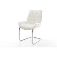DELIFE Freischwinger Taimi-Flex Bouclé Soft Beige Freischwinger flach Edelstahl