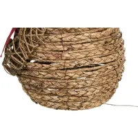 Beliani LED-Dekoration Schneemann Natur Eisen und Rattan 52 cm leuchtende Weihnachtsfigur 50 LED-Glühbirnen