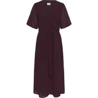 Kaffe Midikleid "Damen Kleid KAbelle", Damen, Gr. 38, N-Gr, rot (windsore wine cc), Obermaterial: 100% Polyester PES., Kleider Midikleid