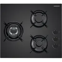 Daewoo Gaskochfeld – – 3 Brenner – 60 cm – BH6GKR21BNL – Schwarz