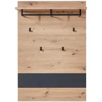 Innostyle Garderobenpaneel "Memphis", braun (braun, absetzung graphit), B:80cm H:118cm T:30cm, ABS-Kunststoff, Dekorfolie, Holzwerkstoff, Garderobenpaneele, Garderobenpaneel