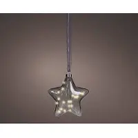 Kaemingk Lumineo Micro-LED Stern Anthrazit transparent mit Lichterkette warmweiß Ø 20 cm 20 Lichter - warmweiß