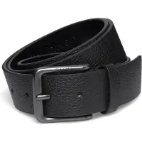Calvin Klein Ledergürtel JEANS "CASUAL PIN BUCKLE 35MM", Herren, Gr. 110, schwarz (schwarz, matte gunmetal), Rindsleder, unifarben, Gürtel Ledergürtel, Größenverstellbar