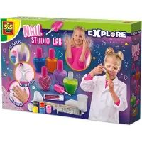 SES Creative Explore Nagel Studio Labor, Nagelpolitur-Set für Kinder, 8 Jahr(e), Mehrfarbig