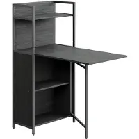 Vicco Esstisch Savio Schwarz 30-100 x 57 cm mit klappbarer Tischplatte, Model 56376