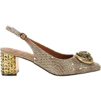 Kurt Geiger für Damen. 3415040609 Goldene Chelsea-Schuhe (37), 5 bis 8 cm, Schnalle, Party