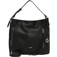 L.credi Schultertasche Umhängetasche Jana Hobo Black schwarz