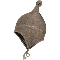 Maximo Fleecemütze aus Wollfleece mit Pompon und Bindeband