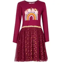 Happy girls Sommerkleid "dress", Mädchen, Gr. 116, EURO-Größen, berry, Stoff, 100% Baumwolle, normal, Kleider Sommerkleid