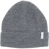 Maximo Strickmütze , Jungen, Gr. 53, grau (dunkelgraumeliert), Strick, Materialmix, unifarben, Mützen Strickmütze, Wollanteil, gefüttert, breiter Umschlag