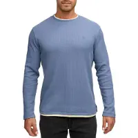 INDICODE JEANS Langarmshirt "INSigfinn", Herren, Gr. XL, blau (china blau), Single Jersey, Obermaterial: 60% Baumwolle, 40% Polyester, unifarben, regular fit normal, Rundhals, Shirts Langarmshirt