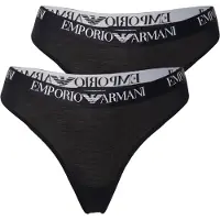 Emporio Armani für Damen. EW000402_AF13033 2er Set Tangas Essential Cotton schwarz (S), Heimtextilien, Baumwolle
