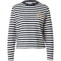 Superdry für Damen. W6012109A Country Club marinefarbenes T-Shirt (L), Lässig, Baumwolle, Langarm