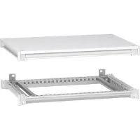 Schneider Electric Unterer und oberer Rahmen, PrismaSeT HD, für elektrische Gehäuse B 700 x T 500 mm, inklusive Dach, RAL9003 NSYSFNC75ED