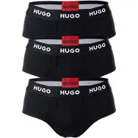 HUGO für Herren. 50469763 3er-Pack Baumwoll-Stretch-Slips Logo schwarz (M), Homewear, Baumwolle