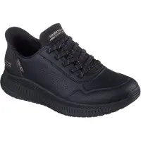 SKECHERS für Damen. 117740 Slip-Ins Sneaker: BOBS Squad 4 - Key Look schwarz (36), Wohnung, Schnürsenkel, Lässig