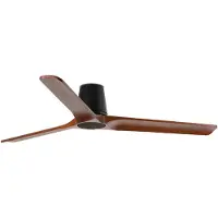 Faro LED-Deckenventilator Heywood L, schwarz/holz, DC, leise dimmbar, Holz dunkel, für Wohn- / Esszimmer, Holz, Modern