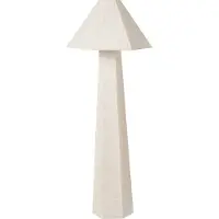 Beliani Stehlampe hellbeige Stoffschirm Sockel Käfig Lampenschirm Schlafzimmer Wohnzimmer modern