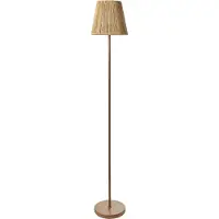 Beliani Stehleuchte Braun Papier Seil Schirm Metall Eisen Matt Finish Sockel Käfig Schirm Beleuchtung Schlafzimmer Wohnzimmer Boho-Stil