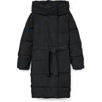Vero Moda Steppmantel "VMLEONIEKATE COAT GA NOOS", Damen, Gr. S, schwarz, Steppware, Obermaterial: 100% Polyester, unifarben, ca. Mitte Oberschenkel, Mäntel Steppmantel, mit abnehmbarem Bindegürtel