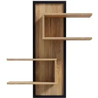 Forte Wandregal "Jytana", schwarz (mauvella eiche, schwarz), B:102,6cm H:122,5cm T:21,9cm, Holzwerkstoff, Regale, Wandregal, 122,5cm x 102,6cm, Mauvella Eiche / Schwarz