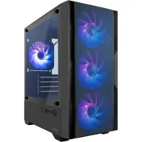 CoolBox GM220 MPFusion, Micro Tower, PC, Schwarz, micro ATX, Mini-ITX, Kunststoff, Stahl, Gehärtetes Glas, Gaming