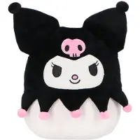 Kuromi Sanrio Squishy-Plüschtier 22 cm Schwarz-Rosa mit Harlekinhut und Totenkopf