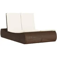 Syfax Doppel-Sonnenliege mit Auflagen Braun Poly Rattan