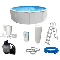 Kwad Rundpool "Steely Deluxe Heat inkl. Solarabdeckplane" Höhe: 120 cm, mit Sandfilteranlage, Quarzsand und weiterem Zubehör