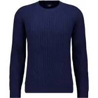 Ragman Rundhalspullover , Herren, Gr. 58, marineblau, Strick, 90% Wolle 10% Baumwolle, Rundhals, Pullover Rundhalspullover