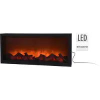 By Lille Vilde Elektrokamin | Kaminfeuer mit LED-Flammeneffekt elektrisch schwarzes Metallgehäuse 57x25 cm