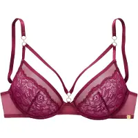Jette Bügel-BH , Damen, Gr. 70, Cup D, pink (fuchsia), Spitze, Obermaterial: 90% Polyamid, 10% Elasthan, BHs Bügel-BH, mit aufregenden Ring- und Bänderdetails, sexy Dessous, Reizwäsche