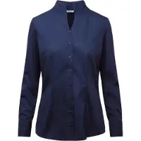 Seidensticker Damen Popeline Bluse mit Kelchkragen langarm 118201 navy 48