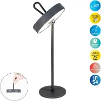 Näve LED-Tischleuchte 5315316, 3W, 250lm, 3000K, Akku, magnetisch, grau