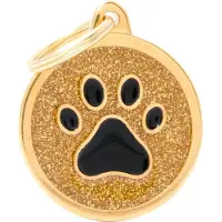 My Family Glänzende Runde Hundemarke Mit Pfote