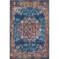 Hanse Home Teppich "Maderno", blau, B:80cm H:8mm L:120cm, Jute, Polyester, Polypropylen (PP), Teppiche, Teppich, Läufer, Orientalisch, Kurzflor, Wohnzimmer, Schlafzimmer, Esszimmer