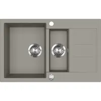 Bergström Spülbecken Seattle Beton 80 x 50 cm mit 2 Spülbecken & Trockenplatz, Model 57787