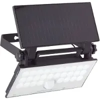 Brilliant schwarze Solar Außenwandleuchte LUTON | mit Bewegungsmelder | 6W 1000lm 4100K | IP65 | Kunststoff/Metall
