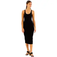 Armani Exchange für Damen. XW000820AF13729UC001 Schwarzes Midikleid (S), Lässig, Viskose, Ärmellos / Hosenträger