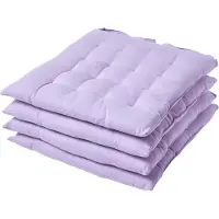 Unyqoos 4er-Set Stuhlkissen 40×40×5 cm, lila – Sitzkissen mit Bändern & Knopfverschluss, 100% Baumwollbezug, weiche Polyesterfüllung, waschbar 40°C