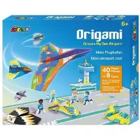 Sonstige Verlage Origami-Set Flughafen zum Basteln: Flugzeuge und Gepäckwagen für Kinder