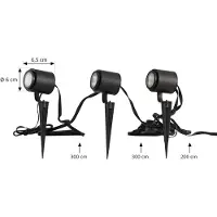 LINDBY Smart LED-Außenstrahler Nymo, CCT, RGB, Tuya, 3er-Set