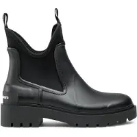 Calvin Klein 1100000002199 JEANS "MID RAINBOOT CHELSEA", Damen, Gr. 41, schwarz, Elastischer Einsatz, Gummi, unifarben, Basic, Schuhe 1100000002199, Chelseaboots, Stiefelette mit Stretcheinsatz
