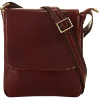 Piké Umhängetasche PIKÉ "PIKÉ Herren, Damen echt Leder, Made in Italy", Damen, Gr. B/H/T: 23cm x 21cm x 4cm onesize, braun, Leder, beschichtet, glänzend, Taschen Umhängetasche, echt Leder, Made in Italy