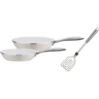 GSW Pfannen-Set "CERAMICA color" Aluminium Set, 1x Bratpfanne Ø 24 cm, 1x Bratpfanne Ø 28 cm, 3 Stk. tlg. Induktion